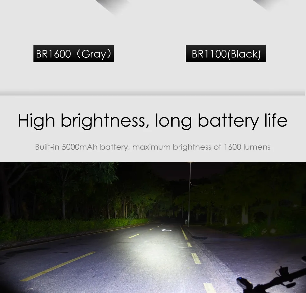 TOWILD BR1600 Cree XHP35 светодиодный 1600 люмен IPX6 Водонепроницаемый USB Перезаряжаемый велосипед с батареей