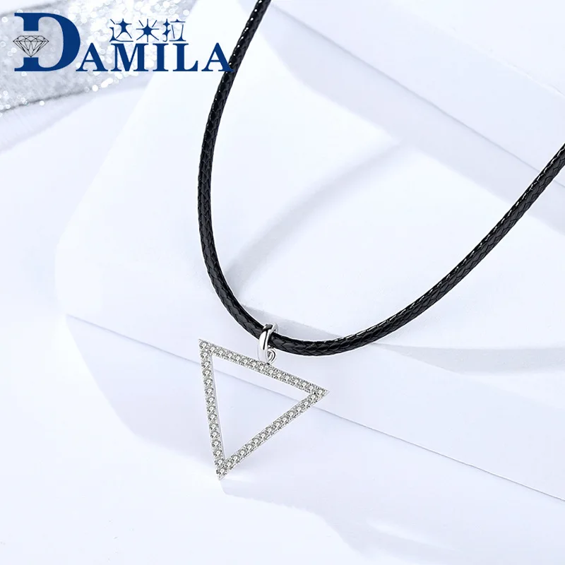 triangle geometric necklace for women
