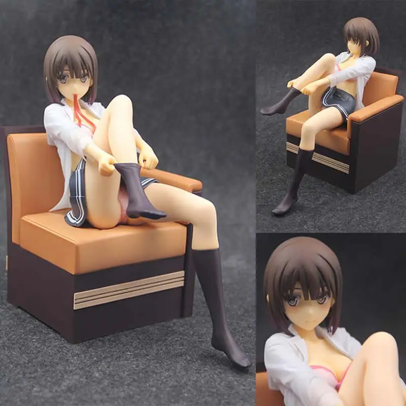 

1/7 Scale Sexy PVC Action Figure Megumi Kato Okigaechuu Change dresses On the sofa Ver Alphamax Kurehito Misaki Model toys