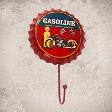 Винтажная металлическая жестяная вывеска, бензиновый двигатель, масло, пивная Крышка, крючок, настенная вешалка, крюк, гараж, человек, пещера, домашний декор, ремесло, настенная живопись