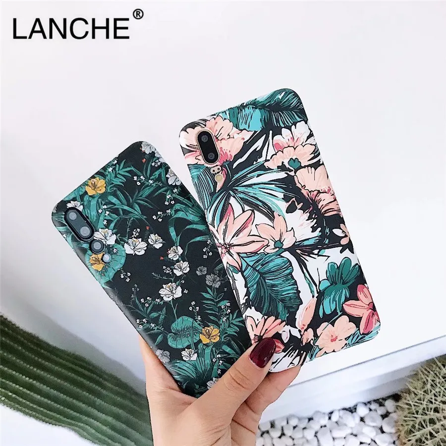 

LANCHE Cover Case For Huawei p20 lite p20 Case Floral Flower Plastic Luminous Plastic Phone Cases for Huawei P20 Pro Nova 3E