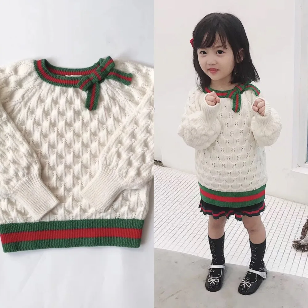 Girls Pullover Wool Sweater Thick Warm Tops Kids Ribbed Sweater 100% Merino Wool Girls Knitted Sweater