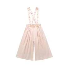 Широкие брюки; Повседневная летняя одежда с открытой спиной для маленьких детей; новейшие детские комбинезоны; однотонные комбинезоны для малышей