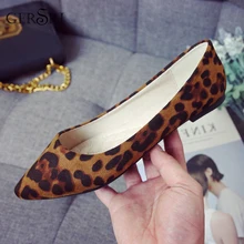 Gersri/новая весенняя обувь; женские леопардовые туфли на плоской подошве; Классические Стильные лоферы с круглым носком; Повседневная обувь; большие размеры 33-43