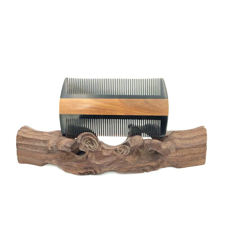 

Terminator Lice Comb Nit Free Kids Hair Rid Head-lice Green Sandalwood Horn Teeth Remove Nit Brush with Free Velvet Pouch L-891