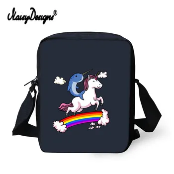 

Noisydesigns Customized Crossbody Bags For Women Men 2019 New Cute Unicorn Horse Mini Student Shoulder Bag Girls Messenger Bags