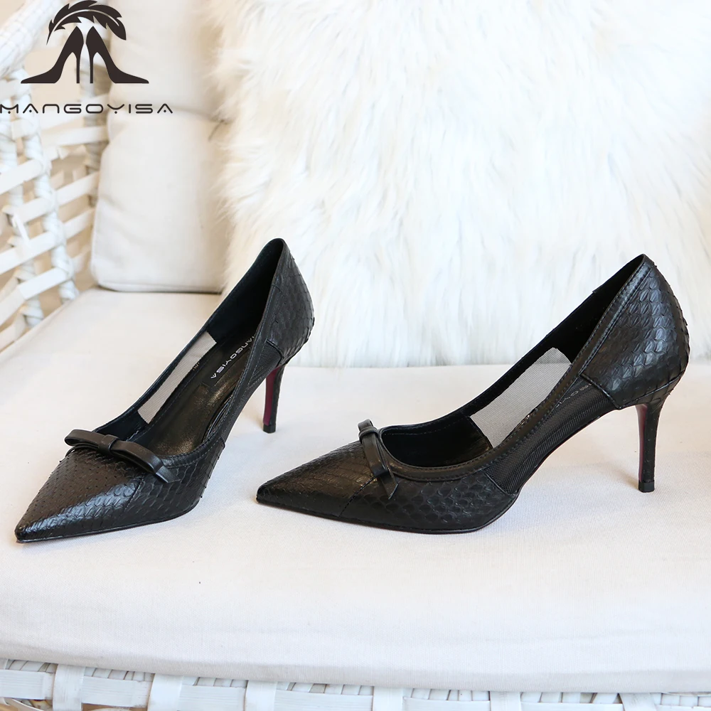 

Pointed High Heels/Women's Pumps Are Designed For Sexy Fashion Women For Party And Made Of Snake Leather 2019 MANGOYISA