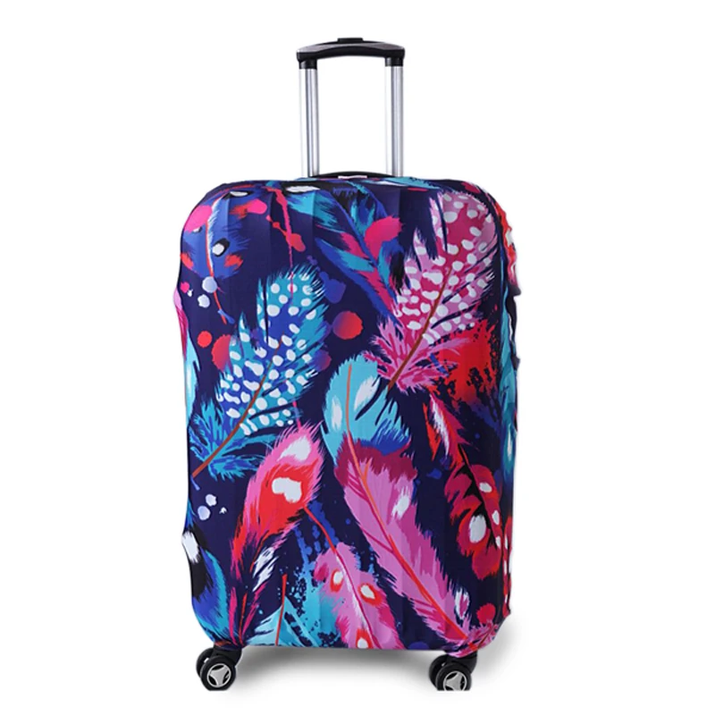 TRIPNUO Colored Feathers Thicker Luggages Protective Cover for 18-32 Inch Trolley Cases Waterproof Elastic Suitcases Covers