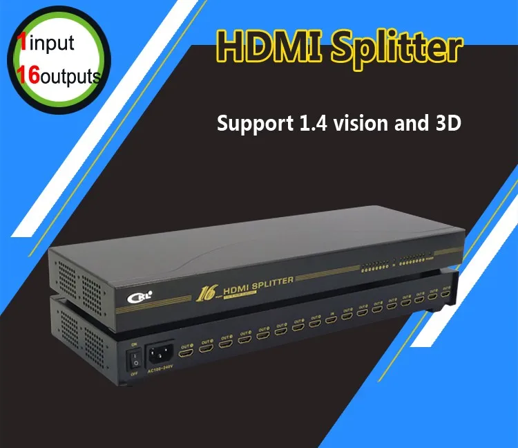 Ckl 1x16 hdmi splitter стойку металлический корпус поддерживает HDMI 1.4 В высокое Разрешение 3D 1080 P для xbox PS3 PS4 ПК DV DVD HDTV hd-916