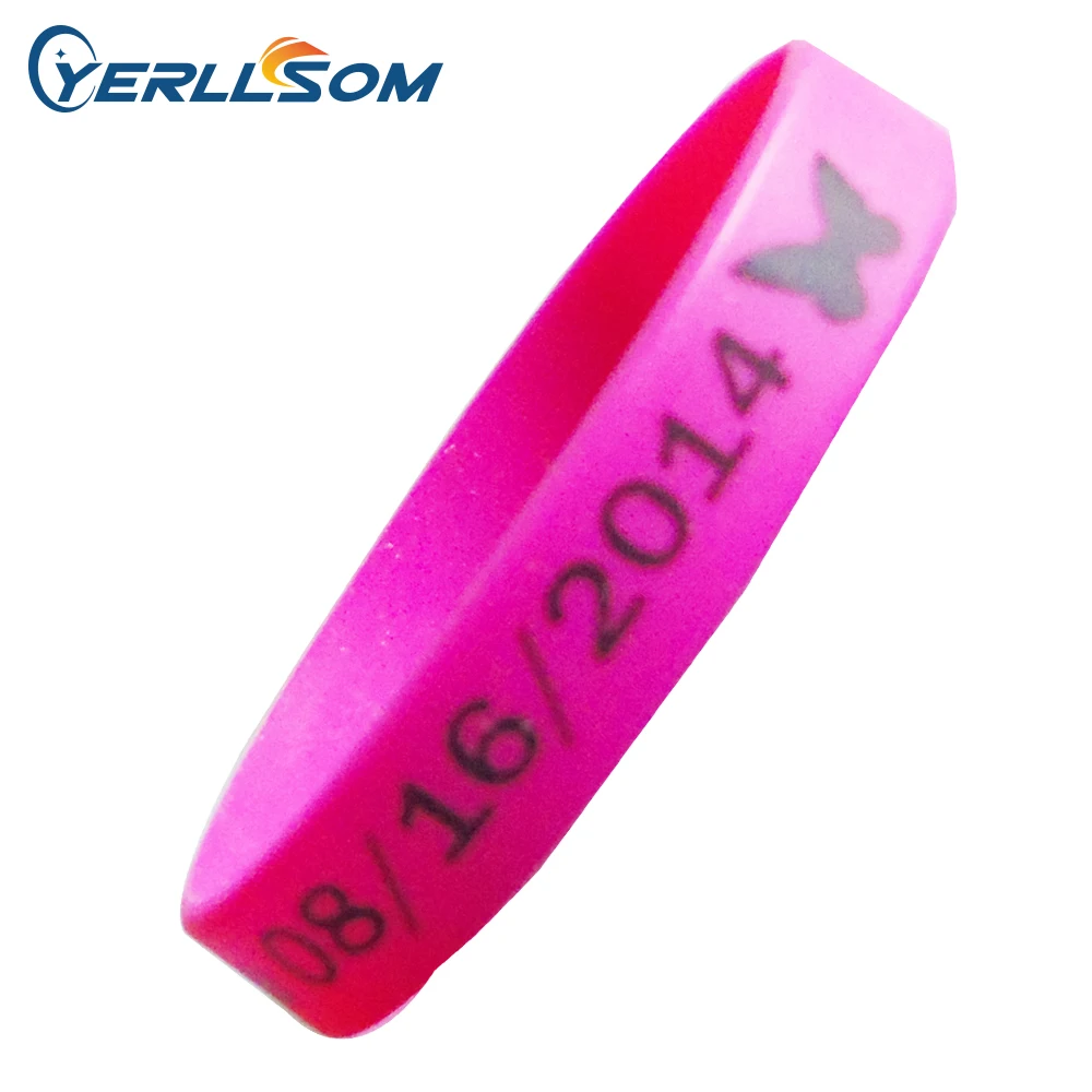 

YERLLSOM 50pcs/lot High Quality Custom personalized Printing Silicone bracelets For Wedding Events P051603