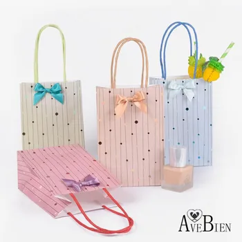 

AVEBIEN Simple Solid Color Paper Bag Fresh Shop Gifts Tote Wedding Favors and Gifts Birthday Party Baby Shower Souvenir Gift Bag