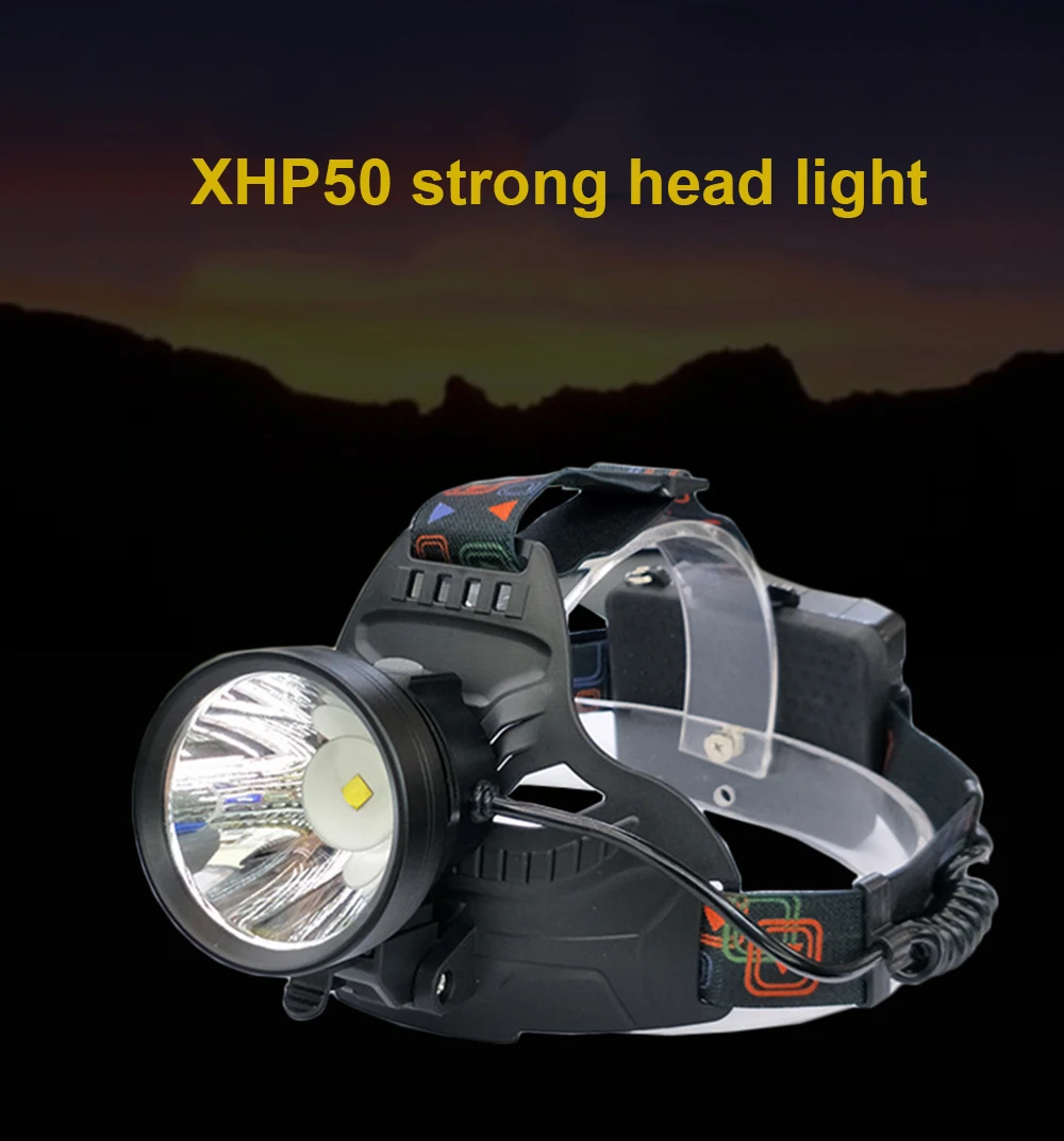 Светодиодный налобный фонарь Cree xhp50 или T20, светильник с 18650 аккумулятором, зарядка через USB, уличный охотничий пещерный водонепроницаемый велосипедный светодиодный налобный светильник