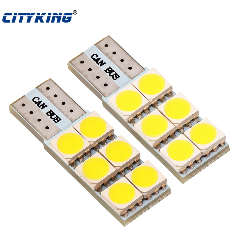 

Free shipping T10 led canbus White light t10 6SMD 168 5050 smd W5W LED Visor Mirror Lamp Bulbs Car Side Wedge Light