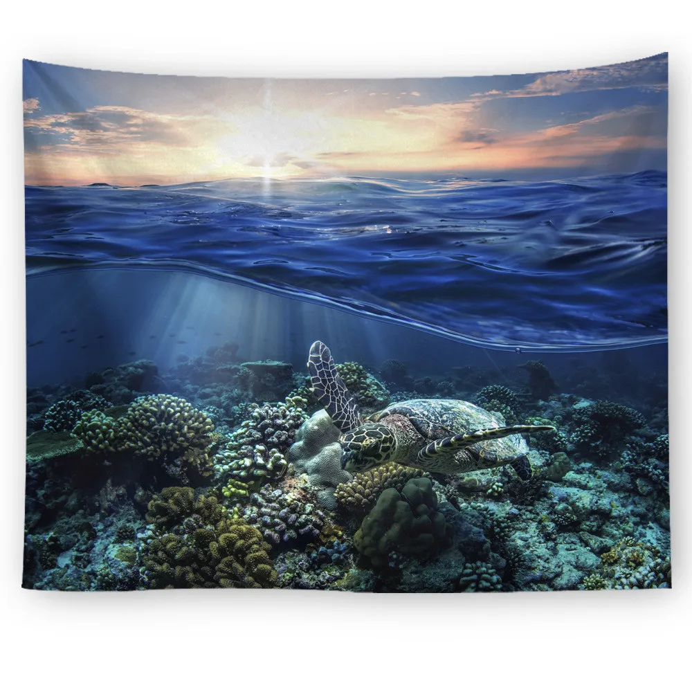Индивидуальные морские черепахи гобелены Настенный декор природный пейзаж лесной узор домашние декоративные гобелены настенная ткань 130x150 см - Цвет: Pattern 7