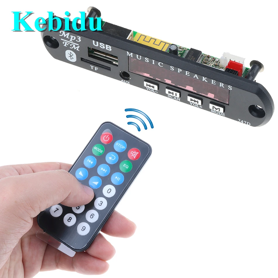 

Kebidu Car FM Radio MP3 AUX Decoder Board Wireless Bluetooth USB Audio Module DC 5V 12V 24V Wholesale