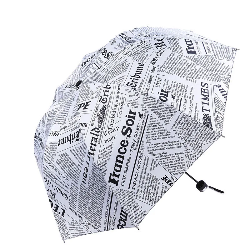 Vinyl Sunscreen Umbrella For Women Men Folding Sunny Rainy Windproof Sunscreen Newspaper Umbrella Women Men Umbrellas    (23)