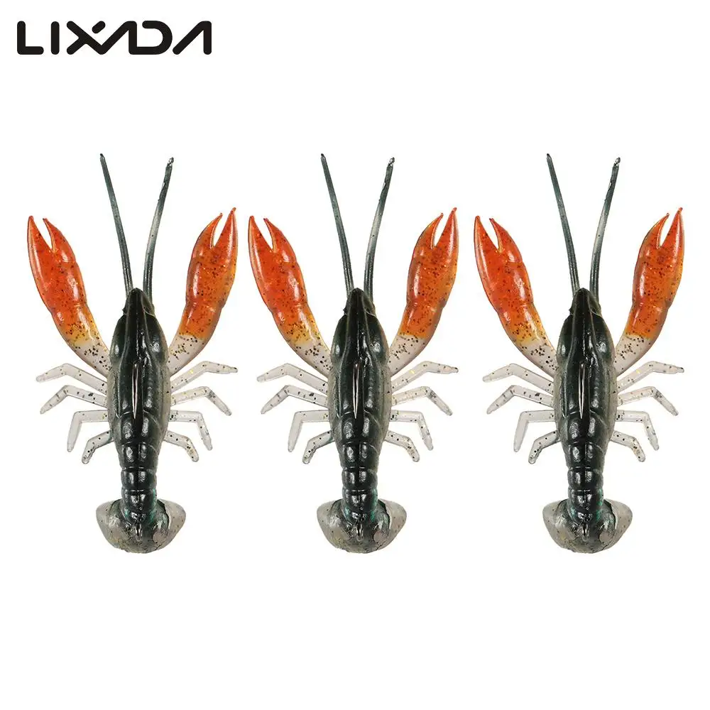 Lixada 8 см/14g приманки для рыбалки мягкие Раков похожая на настоящую креветки