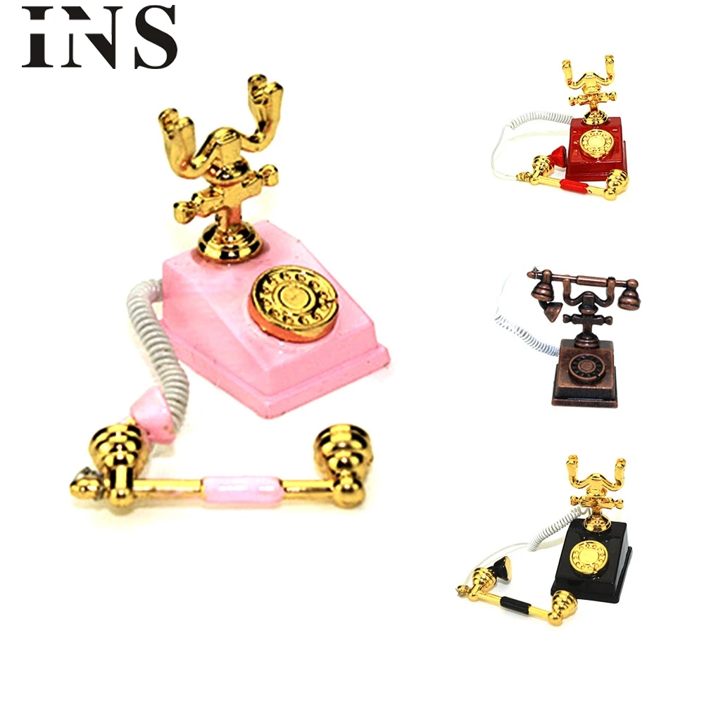 

1/12 Scale Miniature Dollhouse Accessories Mini Telephone Toy Kids Toy Game Educational Toys For Children L1213
