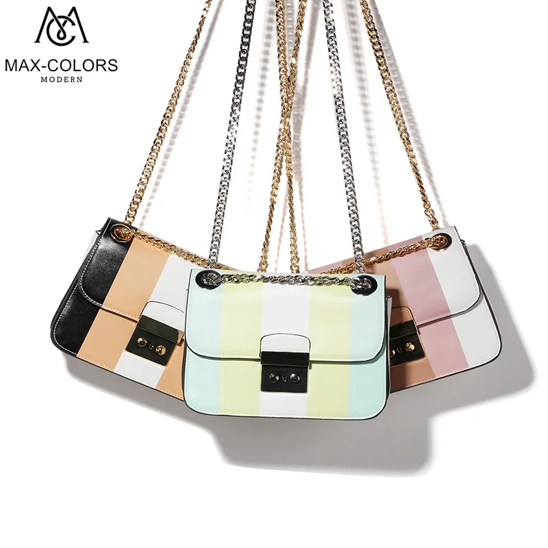 

MC Fashion Women Messenger Bag 2017 Chains Designer Panelled Spait Leahther Shoulder Bags Lady's Crossbody Bags For Women