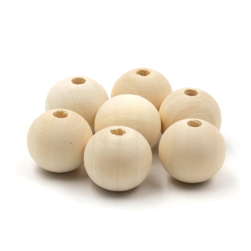 

20mm Natural Wooden beads Unfinished Wood beads For Baby Teether Toys DIY Jewelry 100pcs