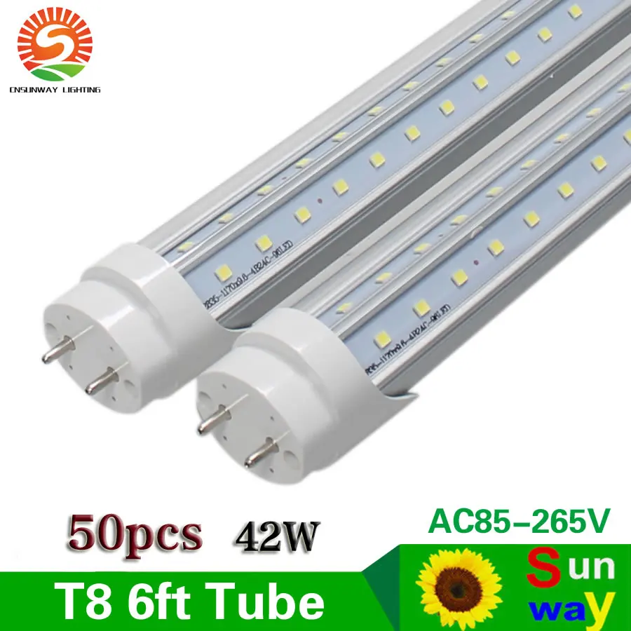 

6ft Led Tube Light T8 G13 bi-pin V-Shaped double row Cooler Door 1.8m 70'' fluorescent bar lamp bulb 42W shop lights 85-265V