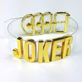 

100% Handmade Gold Letter Choker Clear PVC Joker Choker Cosplay Party Word Name Collar Transparent Necklace