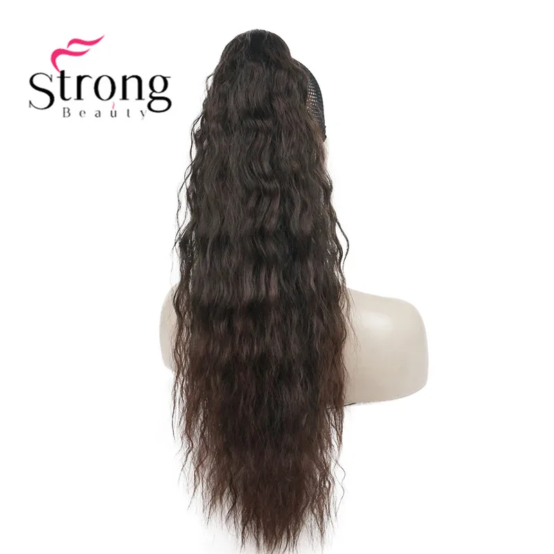 StrongBeauty 24 ''6 цветов синтетический конский хвост Кудрявые Волнистые коготь наращивание волос клип на шнурке шиньон