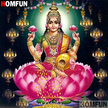 

HOMFUN Full Square/Round Drill 5D DIY Diamond Painting "Buddha Lotus" 3D Embroidery Cross Stitch 5D Home Decor A07318