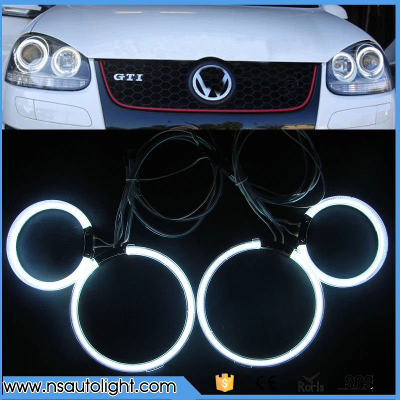 

12V CCFL angel eyes one set 4rings 2inverters 95mm& 125mm angel eyes for projector lens for Golf 5 angel eyes car headlights