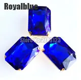 Заводская распродажа Royalblue Золотой нижний прямоугольник восемь площадь AAA+ Стекло Кристалл пришить коготь стразами swcj011