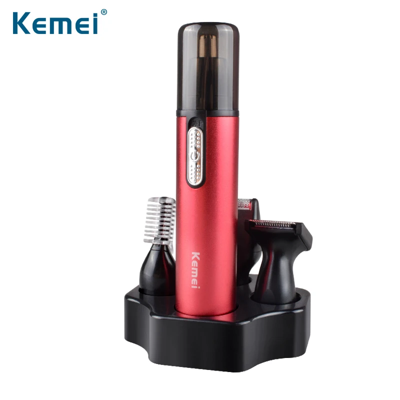 Kemei Women 4 in 1 Battery Ear and Nose Hair Trimmer Lady Profession Trimmer For Men Sideburns Hair Cut Eyebrow Trimmer 6620