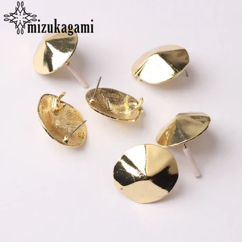 

Zinc Alloy Gold Plated 3D Round Earrings Base Connectors Linker 6pcs/lot For Fashion Drop Earrings Jewelry Making Accessories