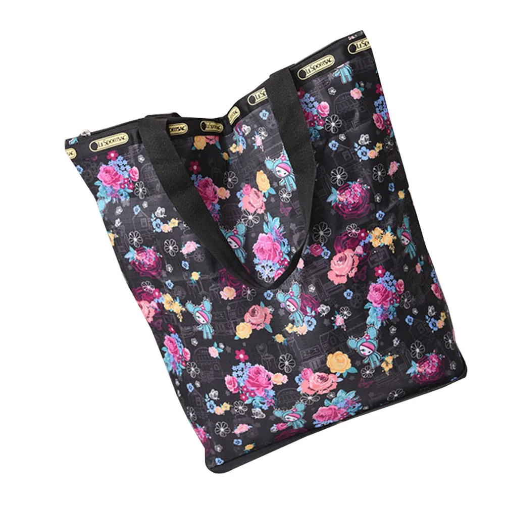 Aelicy брендовая Повседневная Женская Большая вместительная сумка-тоут, Холщовая Сумка на плечо, винтажные пляжные сумки с цветочным принтом, тоут, женские сумки для покупок - Цвет: A