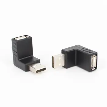 

500pcs/lot New Connector Right Angle USB Male Down Facing Horizontal Female Adapter Extension Connector
