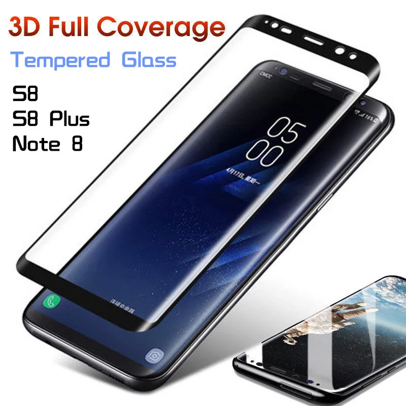 Изогнутое полное покрытие 3D закаленное стекло для Samsung Galaxy Note 8 Защитная пленка