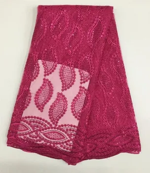 

New African sequined lace top, Nigerian Swiss lace embroidered wedding dress fabric 20170100