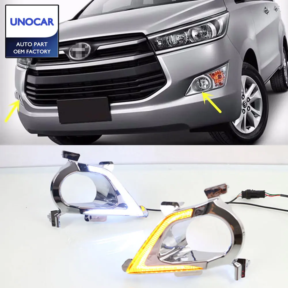 Car LED DRL For Toyota Innova 2016 2017 Xenon White DRL Fog Lamp