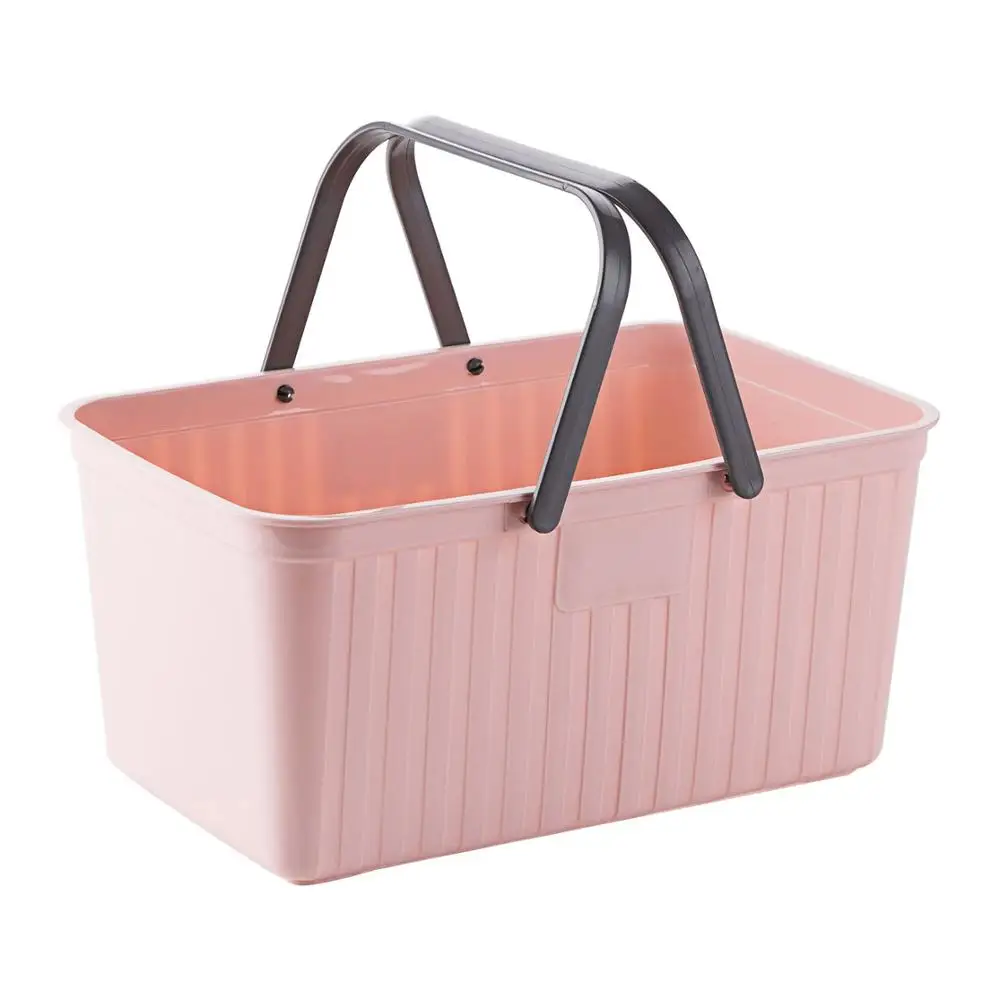 Корзина для ванной Портативный Душ корзина для хранения для ванной Организатор для рабочего стола, коробки для хранения макияжа Органайзер Аксессуары для ванной комнаты - Цвет: Розовое золото