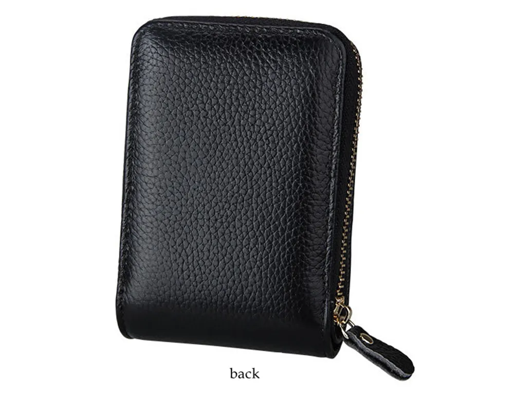 BISI GORO Unisex Genuine Leather Card Holder ID Credit Card Case Driver's License Wallet High Capacity Female Credit Holde