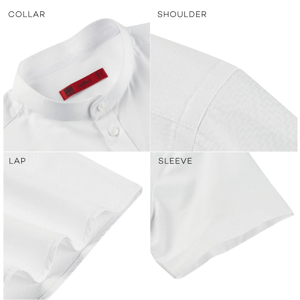 Seven7 брендовые летние мужские рубашки, однотонные рубашки с воротником «Мандарин» для мужчин, короткий рукав, приталенная Мужская