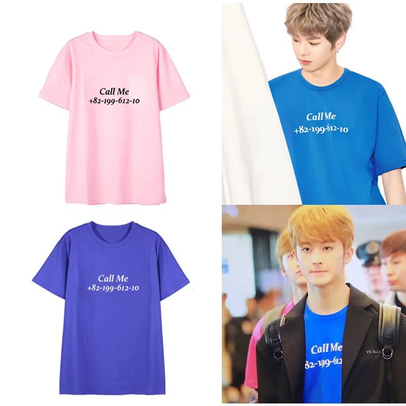 WANNA ONE NCT127 U Lee mark ginger Daniel Корейская версия мужская и женская хлопковая футболка с
