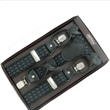 6 зажимов кнопки двойного назначения кожаные подтяжки с бесплатной доставкой