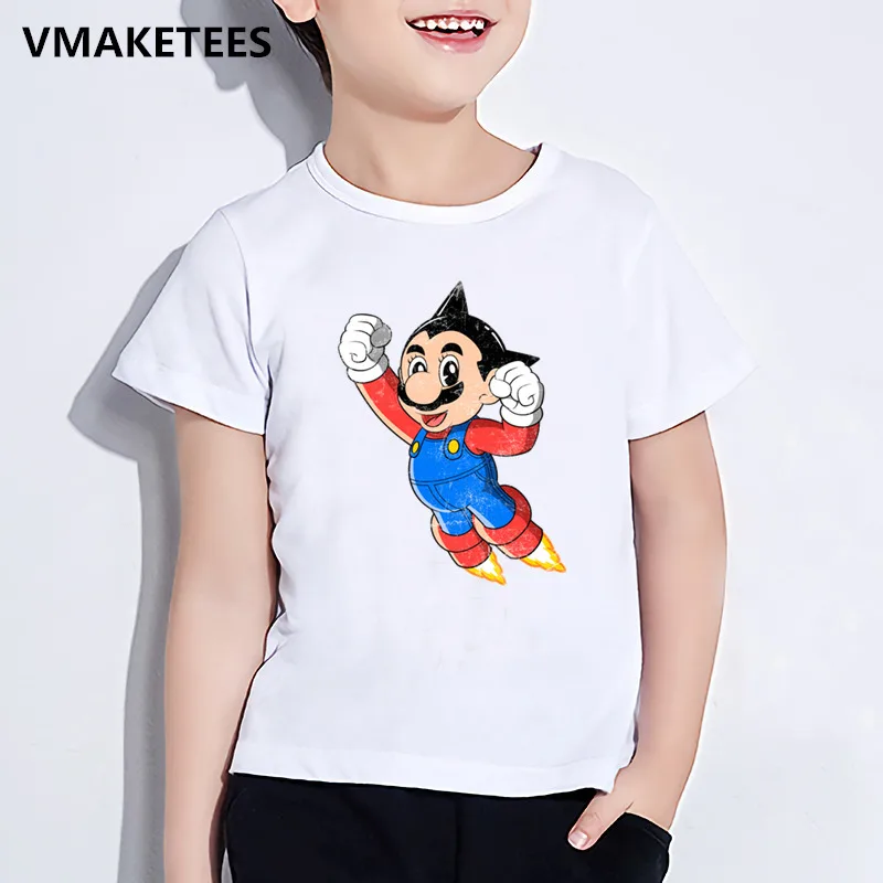 Детская летняя футболка с короткими рукавами для мальчиков и девочек детская футболка с принтом «Super Mario Bros» забавная повседневная одежда для малышей ooo5222