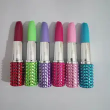 Горячая 200 шт горный хрусталь Сексуальная губная помада Форма офисные канцтовары, шариковая ручка случайный