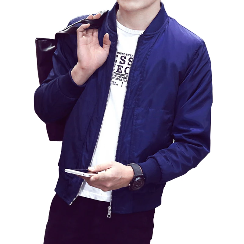 

MANTLCONX 2019 Quality Bomber Solid Casual Jacket Men Spring Autumn Outerwear Mens Jackets for Male Coats M-4XL Baseball Jacket