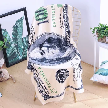 

One Hundred Dollar USA Bill Decorative Beach For Your Friends Towel Printed Bath Towel For Beach Swimming Pool Sunbathing