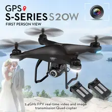 Быстрая зарядка на большие расстояния управление SJ R/C S20W 1080P камера GPS WIFI FPV RC Дрон Квадрокоптер RTF с двумя батареями