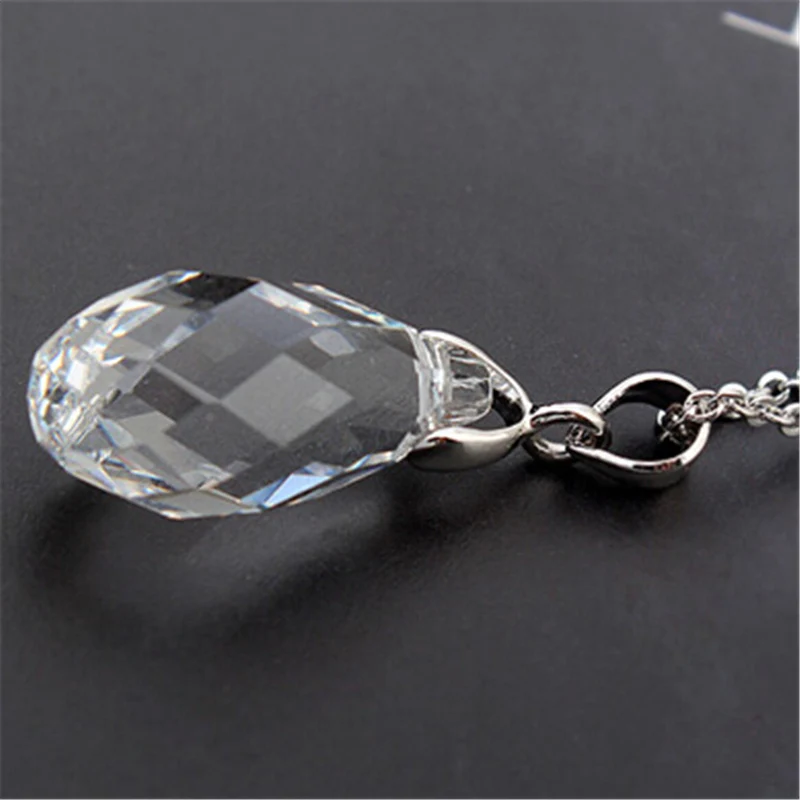 Синий Teardrop Ожерелья Подвески Кристалл с Элементами swarovski 2016 Новая Мода Ювелирные