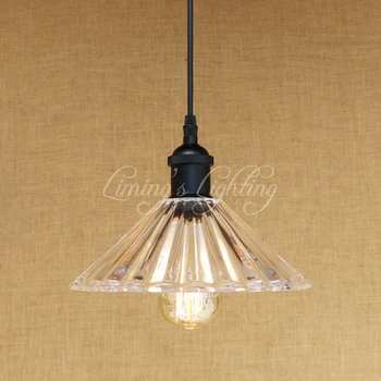 

Retro Clear Glass Shade Indoor Lighting Pendant Light E27 Living Room Pendant Lights LED Edison Bulb 220v For Dining Room Bar