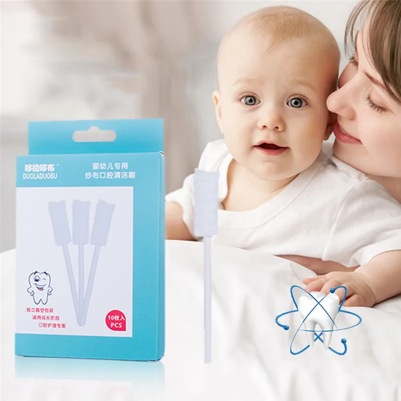 Disposable Baby Oral Care Brush Teeth Cleaning Gauze Toothbrush for